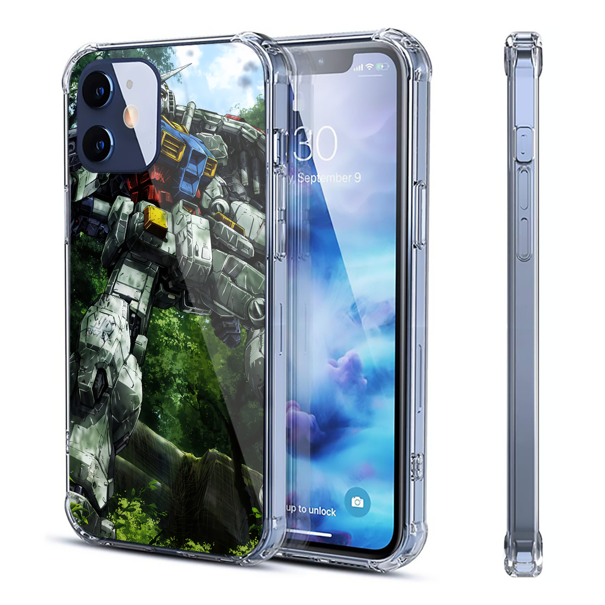 （画像用） 機動戦士ガンダム Mobile Suit Gundam 【iPhone 12シリーズ対応】透明スマホケース（クリアソフトケース）